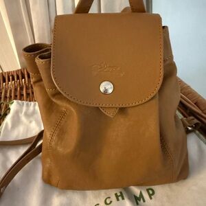 Longchamp Tan Leather Backpack